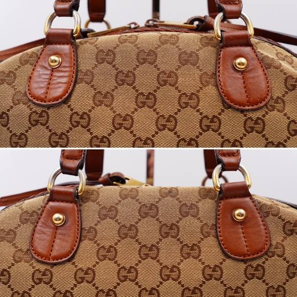 AV04 ❤️ GUCCI Monogram Brick Lane Boston - Picture 6 of 15